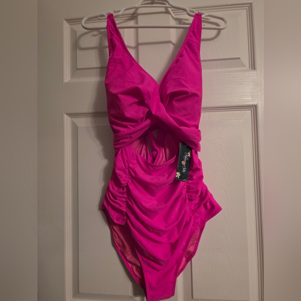 Elegant Fuchsia One-Piece Tummy Control Swimsuit